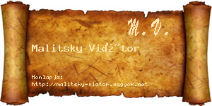 Malitsky Viátor névjegykártya